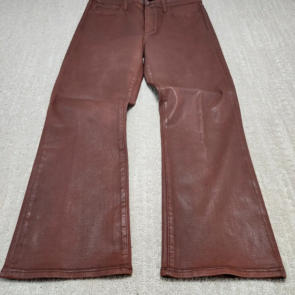 Joes Jeans Women 32x27 *READ Waxed Denim High Rise Callie Bootcut Cropped Flare